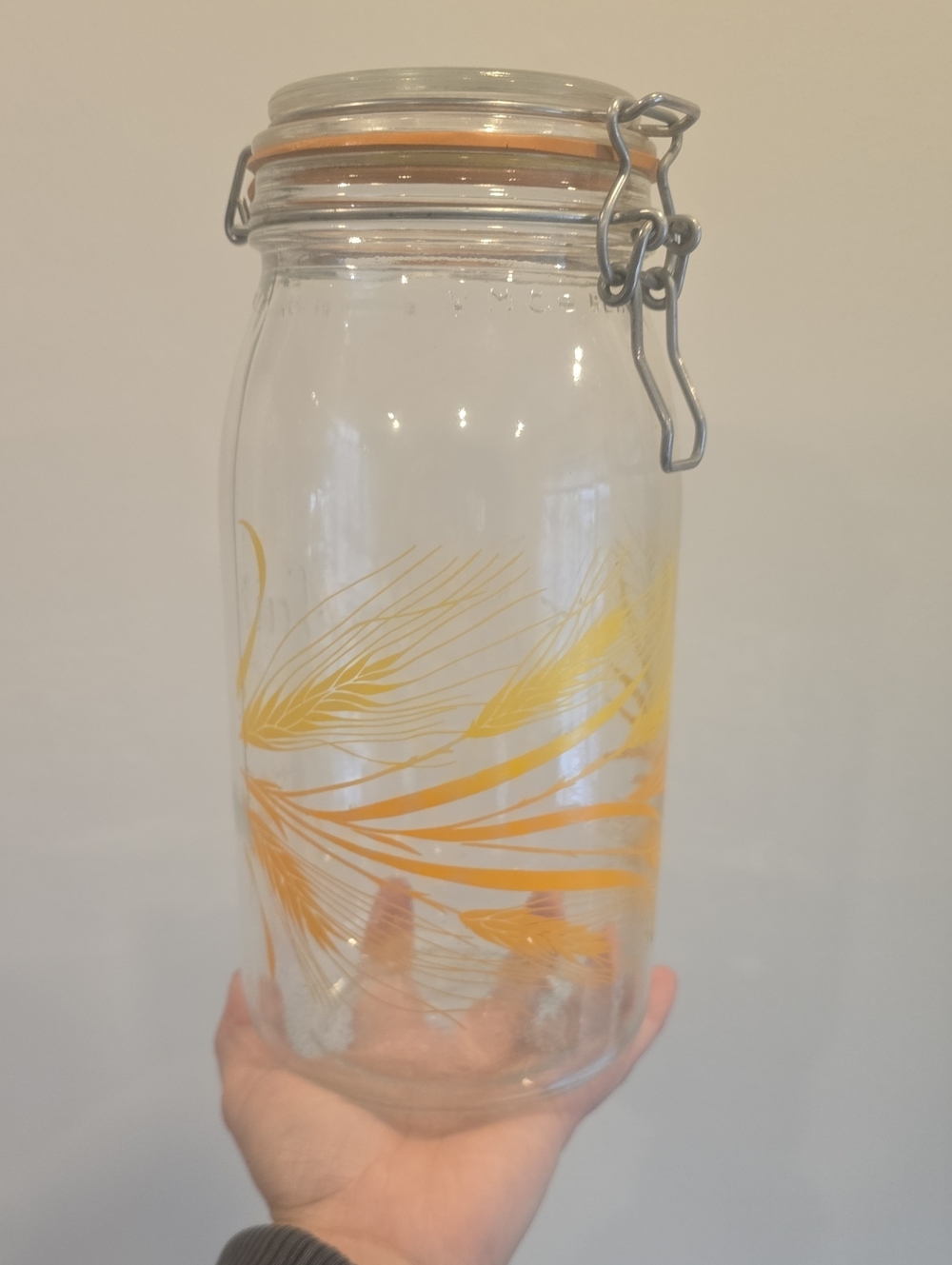 Vintage Arc Glass Canister Country Harvest Wheat